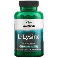 Swanson Amino Acid Ajipure L-Lysine Pharmaceutical Grade 500 Milligrams 90 Veg Capsules