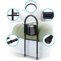 CBFS Bed Assist bar with Storage Pocket,Height Adjustable Hand Bed Rail for Elderly Adults, Assistance for Getting in & Out of Bed at Home
