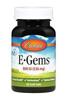 Carlson E-Gems 800 IU, Vitamin E, Heart Health, 50 Soft Gels
