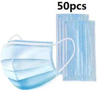 50 Pcs Disposable Face Masks,Disposable Surgical Mask Dust Breathable Earloop Antiviral Face Mask, Comfortable Medical Sanitary Surgical Mask Thick 3-Layer Masks (blue)