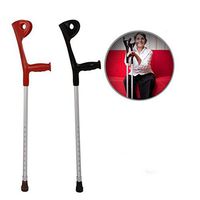 WW Elbow Crutches Aluminum Alloy Swing Height Adjustable Rehabilitation Health Care Old People Crutches, Black