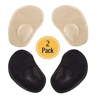 Medical Gel Forefoot Ball of Foot Cushions Shoe Insoles Metatarsal Pads for Women Forefoot,Shoes Wedges Heels Shoe Pads、Running Shoes、Sandals to Pain Relief (Skin+Black+Transparent)