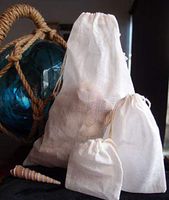PoshNPretty Natural White Muslin Favor Bags with Cotton Drawstring - 12 PCS - Choose Size (8"x10" Inches)