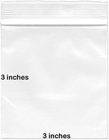 BNY Corner 2 Mil 3x3 Clear Plastic Zip Lock Bags, 3" x 3" Reloc Bag - 500 Counts