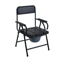 Stainless Steel Commode Chair - Foldable Mobile with Backrest Commode, Non-Slip Multi-Function, Suitable for Pregnant Women The Elderly, Etc