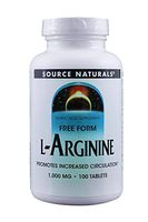 Source Naturals L-Arginine 1000mg, 100 Tablets (Pack of 2)