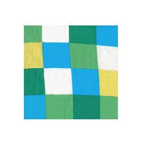 Summer Squares Green Beverage Paper Napkins