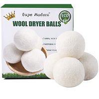 Wool Dryer Balls Organic XL, Natural Fabric Softener 100% New Zealand Wool, Chemical Free Eco Wool Dryer Balls Laundry, Handmade Reusable Balls Reduce Wrinkles & Shorten Drying Time