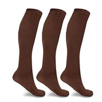 Squeezy Compression Energy Socks (3 Pairs) Stocking for Women and Men, Flight, Travel (Brown, XXXL)