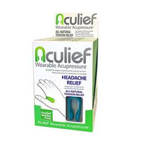 Aculief- Six Pack Display- Award Winning Natural Headache and Tension Relief - Wearable Acupressure (Teal)