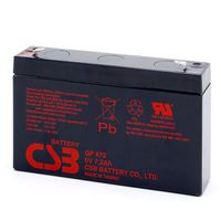 CSB GP672F1 - 6 Volt/7.2 Amp Hour Sealed Lead Acid Battery with .187 Fast-on Terminal