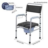 Estink- Folding Commode, Aluminum Alloy Lightweight Bedside and Over Toilet Chair for Adult