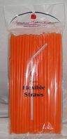 IGC 500 Straws - Flex/Flexible Drinking Straws - Luau - Wedding - Party - Orange - 500 Flexible Straws (5 Packs x 100 Straws)