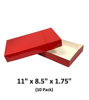 Red Apparel Decorative Gift Boxes with Lids for Clothing and Gifts 11x8.5x1.75 (10 Pack) | MagicWater Supply