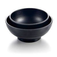 1 Pc Kinglang Black Matte Melamine Soup Bowl Korean Restaurant Noodle Bowl