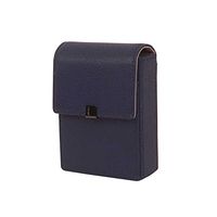 Genuine Leather Cigarette & Lighter Case with Card Holder Navy