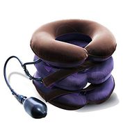 Glumlly Inflatable Traction Pillow Medical Latex Tube,Neck Traction Velvet Fabric,Air Neck Therapy Ergonomic Design,for Instant Neck Pain Relief,Purple