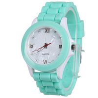 IEason Women Silicone Rubber Jelly Gel Quartz Casual Sports Wrist Watch (Mint Green)