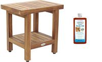 AquaTeak The Original 18" Spa Teak Shower Bench with Shelf & AquaTeak Premium Teak Oil