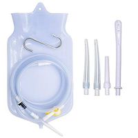 Enema Bag Kit for Colon Cleansing, Transparent Coffee Enema Bag (2 Quart) - Silicone BPA and Phthalates Free Anal Douche with Silicone Hose and Extra Nozzles