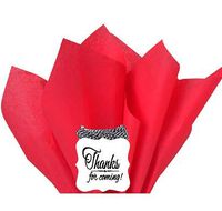 Bright Vivid Red 100ct Bulk Gift Wrap Party Favor Packaging & Flower Decoration Crafting Tissues with 12ct Decorative Gift Tags