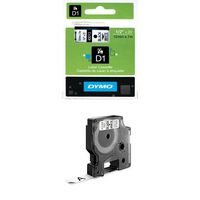 DYMO Standard D1 Labeling Tape for LabelManager Label Makers, Black print on White tape, 1/2'' W x 23' L, bundle of 2 cartridges