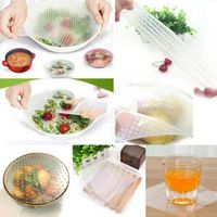 Saran Wrap & Plastic Bags - 4pcs Multifunctional Food Fresh Keeping Saran Wrap Reusable Silicone Wraps Seal Cover Stretch - Reusable Tapes Office Stretchmarks Food Stretch Marks Silicone