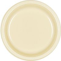 Round Plastic Plates | 20ct (9 inch, Vanilla Cream)