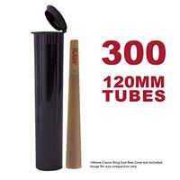 120MM Black Doob Tubes | 300 Bulk Pack | Waterproof Airtight and Smell Proof Blunt Vial Container | Child Resistant with Squeeze Pop Tops | BPA-Free | Ideal for Storing King Size Pre Rolled Raw Cones