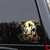 Pitbull Decal Sticker Dog Love Heart Face Pit Bull Window Laptop Bumper 5.5' x.5.8'
