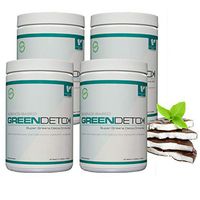 Green Detox - Super Greens Detox Drink Mix - Vegan Friendly - Chocolate Mint Flavor (4 Pack - 120 Servings Total)