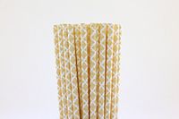 Peach Damask Paper Straws (50)