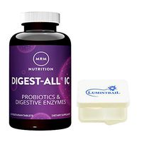 MRM Digest-All IC Probiotics & Digestive Enzymes, Digestion Supplement, 60 Vegetarian Tablets Bundle with a Lumintrail Pill Case
