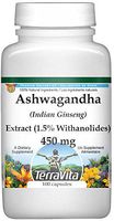 Ashwagandha (Indian Ginseng) Extract (1.5% Withanolides) - 450 mg (100 Capsules, ZIN: 514060) - 2 Pack