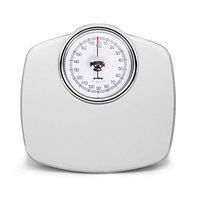 Herxy Mechanical Bathroom Scale/Professional Analog Mechanical Dial Bathroom Scale/Spring Weight Scale/No Battery/Large Dial/Non-Slip Platform/Black/White/Up to 180kg