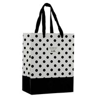 Timeless Black and White Polka Dot Elegant Designed Gift Bag's 9" x 7" x 4" | 4-Pack