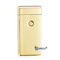 Unishow [2016 USB Rechargeable Flameless Electronic Arc Plasma Pulse Cigarette Metal Lighter in Gift Box W/a Free Velvet Pouch (Gold Spot)