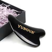 Massage Tool -Handmade Natural Buffalo Horn,Used for SPA Acupuncture, Massage,Acupuncture Treatment and Trigger Point Treatment Yunoun (Black, 2.4W×4L)