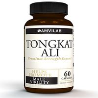 AMVILAB Tongkat Ali 400mg- Eurycoma Longifolia (Root) 100:1 Natural Premium Strength Extract, Highest Grade & Quality, Potent Testosterone Booster & Creates Lean Muscle-60