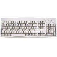 French European AZERTY Ivory / White Keyboard Wired With PS2 Connection and USB Adaptor - AZERTY Typing Keyboarding Computer Keyboard