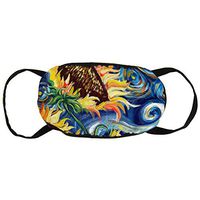 NiYoung Sunflowr Blue Art Dustproof Earloop Mouth Cover for Women Men, Pollen Cleaning Climbing Half Face Mouth Cover - Adjustable Elastic Band