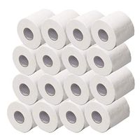 Roll Toilet Paper Hollow Replacement Smooth Soft Table Kitchen Paper, 16 Rolls (White)