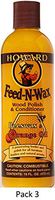 Howard Products FW0016 Wood Polish & Conditioner, 16 oz, orange, 16 Fl Oz (3)