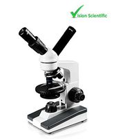 Vision Scientific VME0019-T-RC Dual View Compound Microscope, 10x WF & 25x WF Eyepiece, 40x-1000x Magnification, Brightfield LED Illumination, Gliding Round Stage, Rechargeable Battery