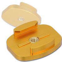 Fotodiox GoTough QR Gold Metal Tripod Mount for GoPro HD Hero2, Hero3, Hero3+ and Hero4 Cameras with Quick-Release Buckle Clips