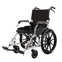 Hong Tai Yang XF Ultralight Transport Chair, Steel Medical Care Foldable Wheelchair with 18" Wide Seat for Travel and Storage, Black Armchairs (Color : Black)