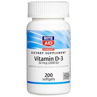 Rite Aid Pharmacy Vitamin D-3 Softgels, 2000 IU - 200 Count
