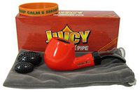 Bundle - 4 Items - Juicy Jay's Rolling Paper Wooden Pipe Kit - Red