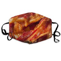 NiYoung Unisex Breathable Reusable Bacon Mouth Cover, Adjustable Earloop Safety Anti Dust Half Face Cover for Running Cycling Travel Skiing