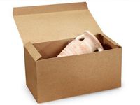 BROWN KRAFT Gift Boxes 15 x 7 x 7"100% Recycled Varnish Stripe - 1 Pc (1 unit, 50 pack per unit.)
